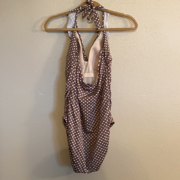Old Navy brown polka dot swimsuit size 1X - Picture 2 of 4